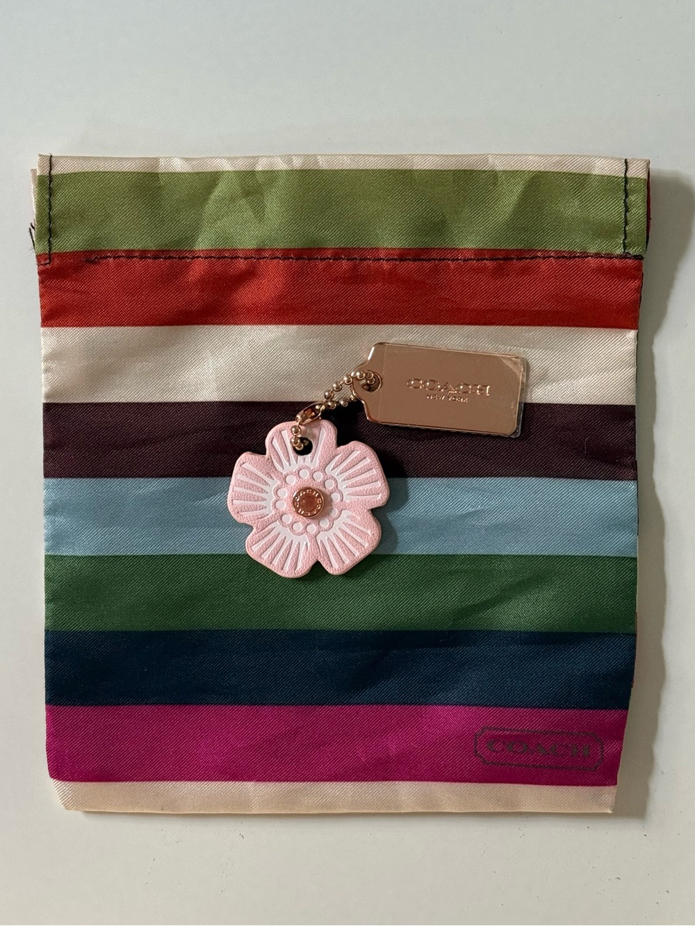 COACH Tea Rose Gold Charm Hangtag